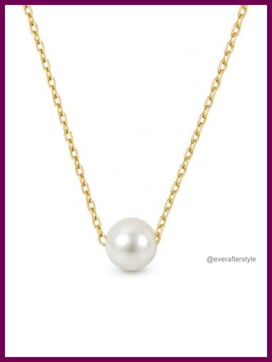 Jewelry - Freshwater Pearl Pendant Necklace 16in Chain Gold Plated